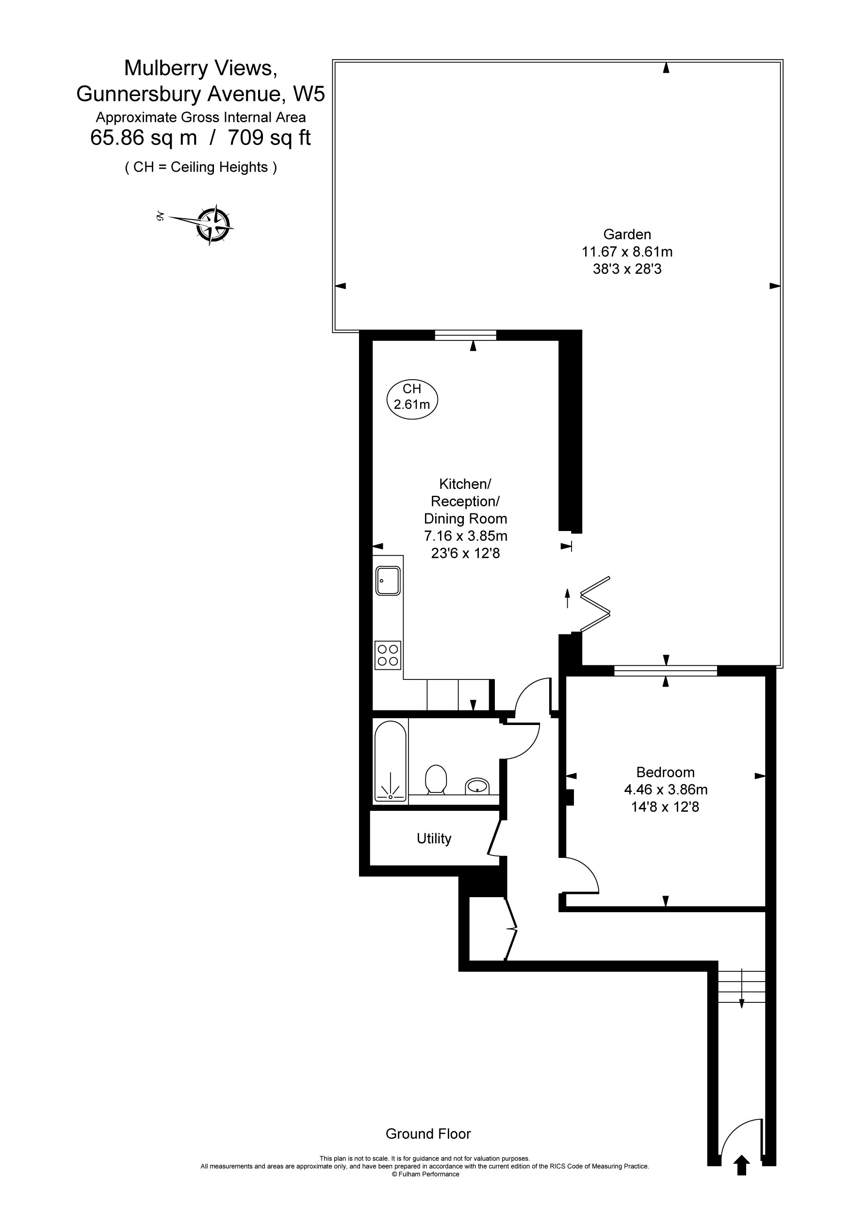 1 bed apartment for sale in Gunnersbury Avenue, London - Property Floorplan