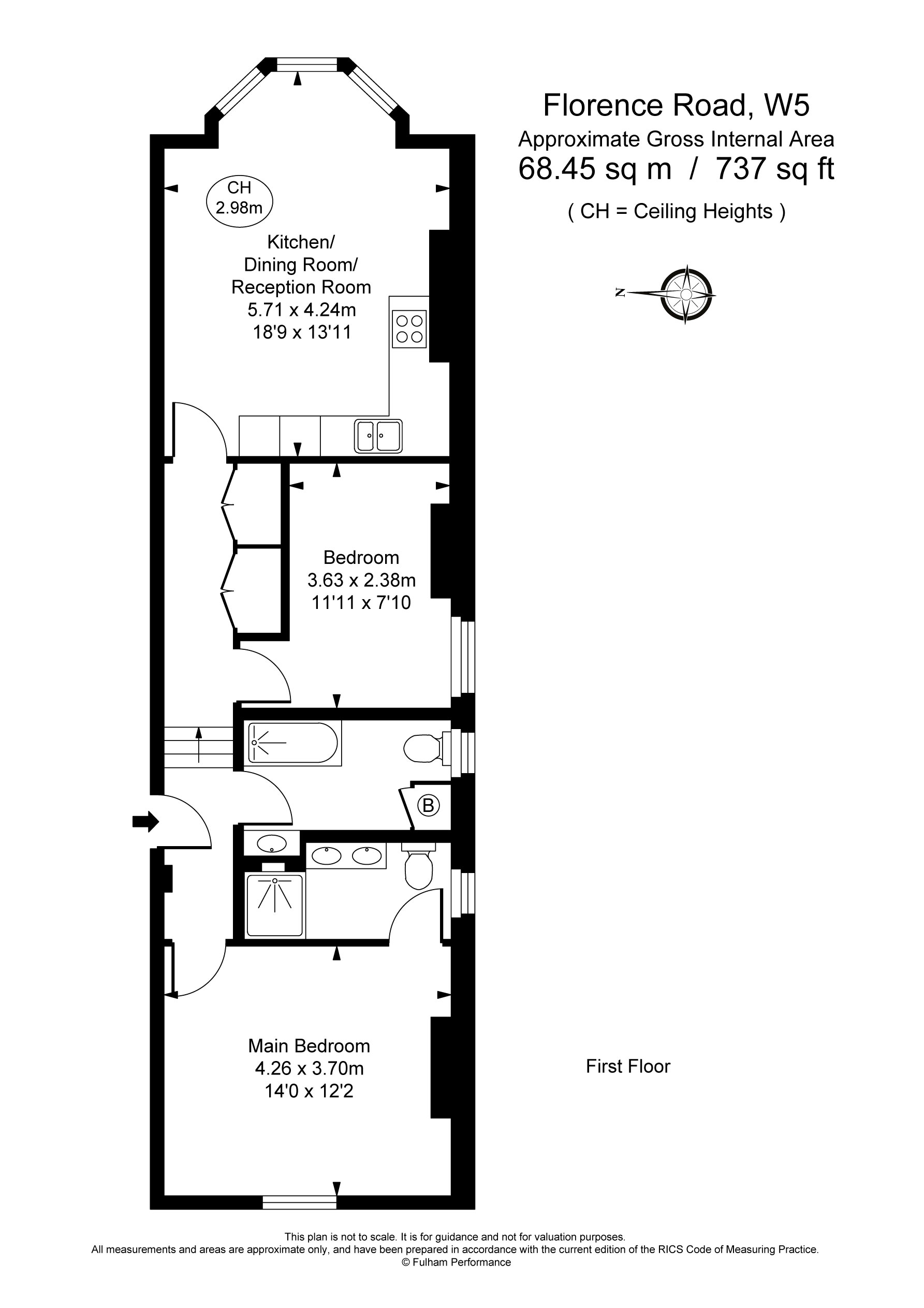 2 bed apartment for sale in 14 Florence Road, London - Property Floorplan