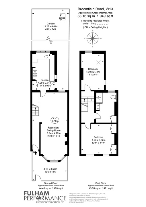 2 bed house to rent in Broomfield Road, London - Property Floorplan