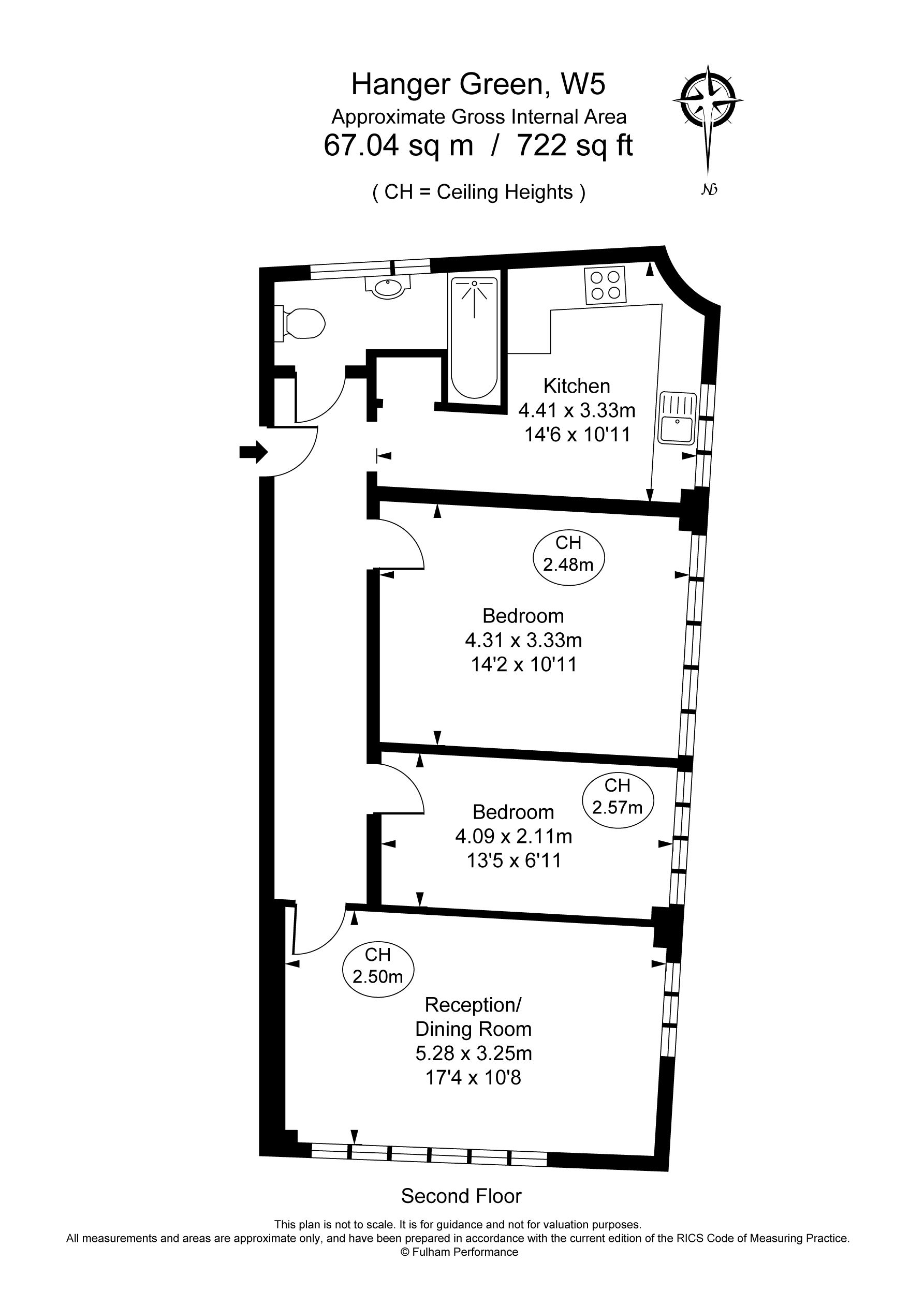 2 bed apartment for sale in Hanger Green, Ealing - Property Floorplan