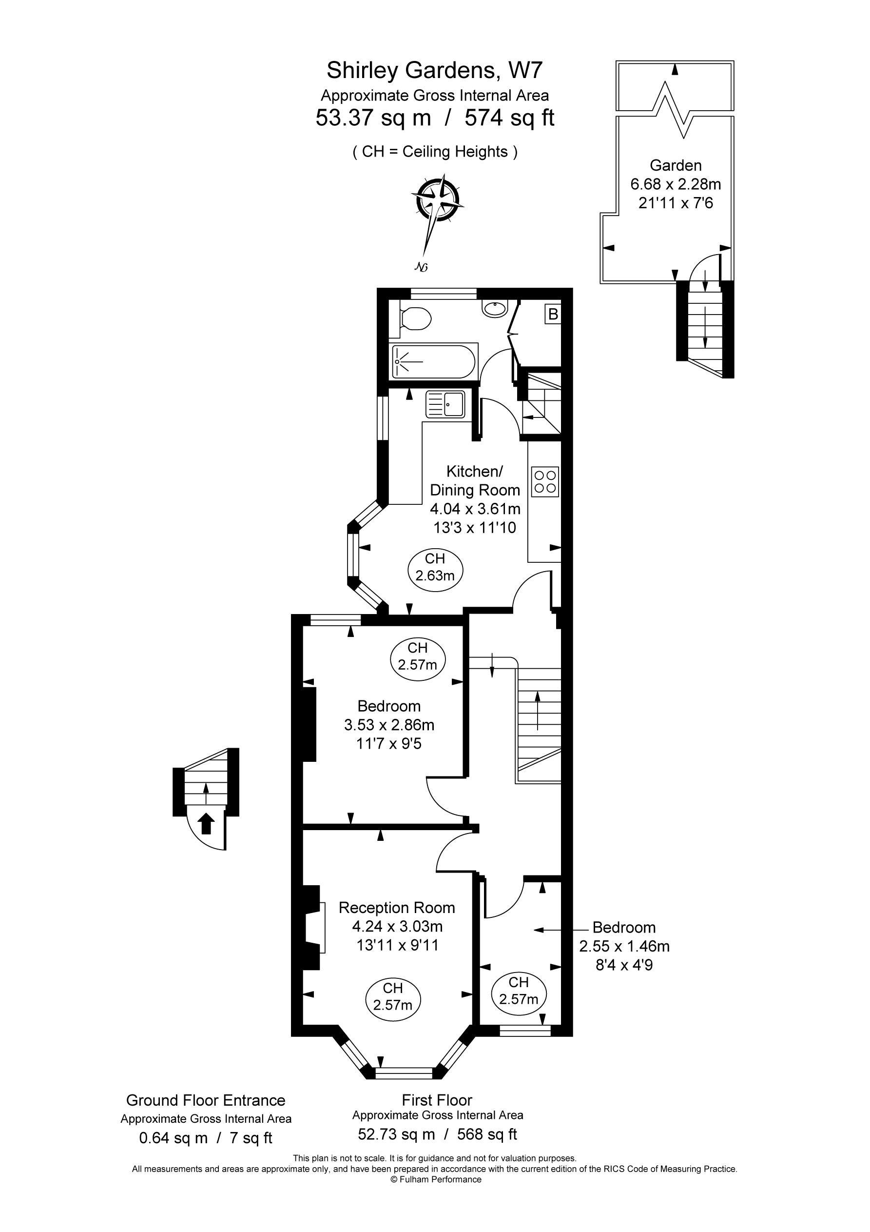 2 bed apartment for sale in Shirley Gardens, Hanwell - Property Floorplan