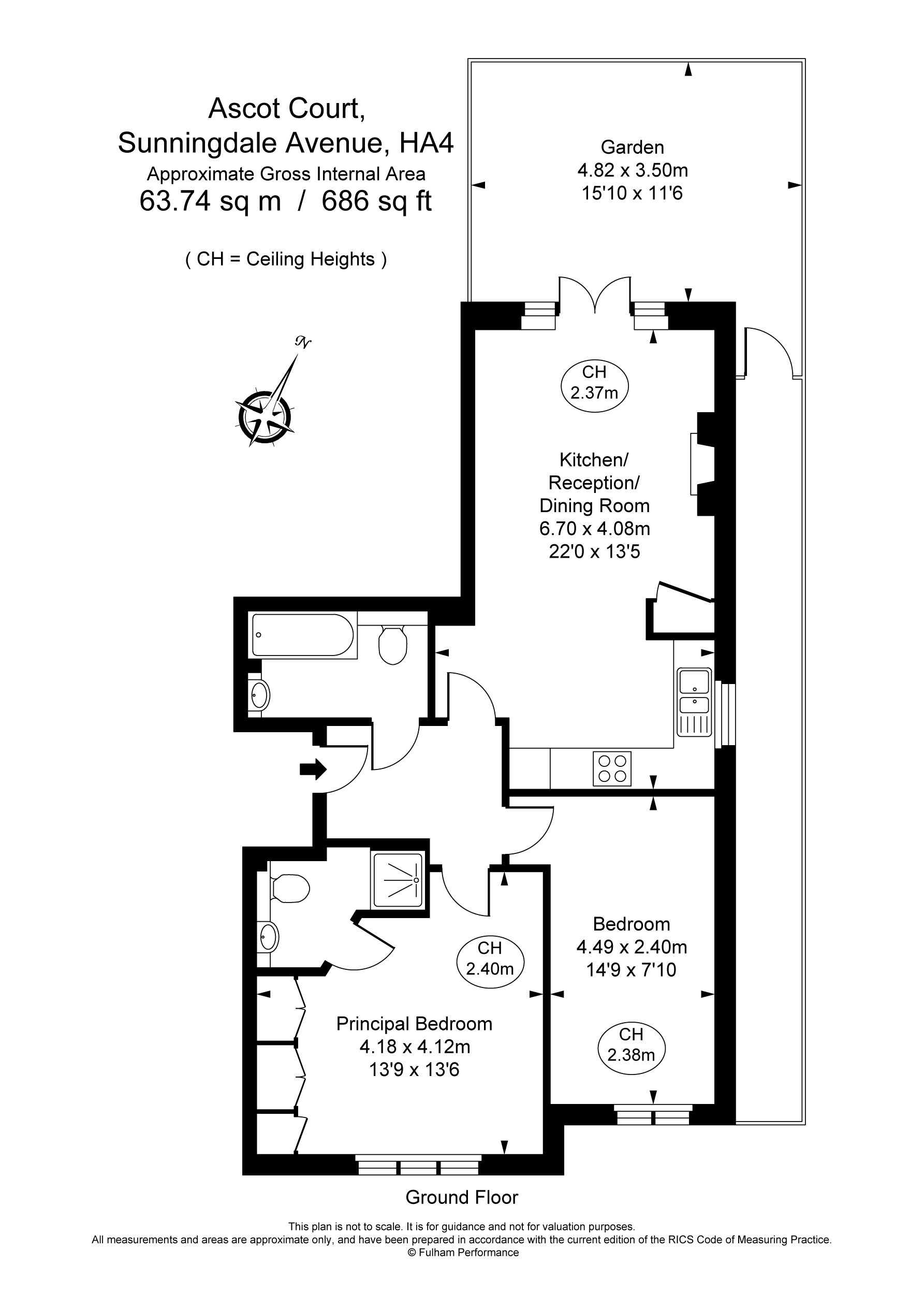 2 bed apartment for sale in Sunningdale Avenue, Ruislip - Property Floorplan