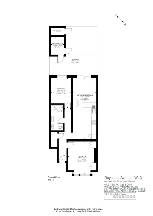 2 bed apartment for sale in Raymond Avenue, Ealing - Property Floorplan