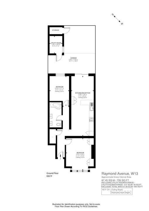 2 bed apartment for sale in Raymond Avenue, Ealing - Property Floorplan
