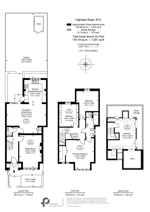 4 bed house for sale in Highview Road, Ealing, London, W13 - Property Floorplan