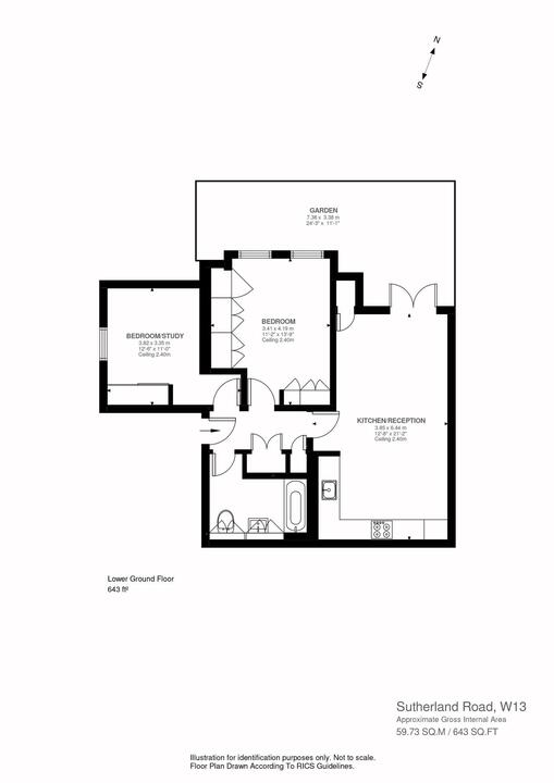 2 bed apartment for sale in Sutherland Road, Ealing - Property Floorplan