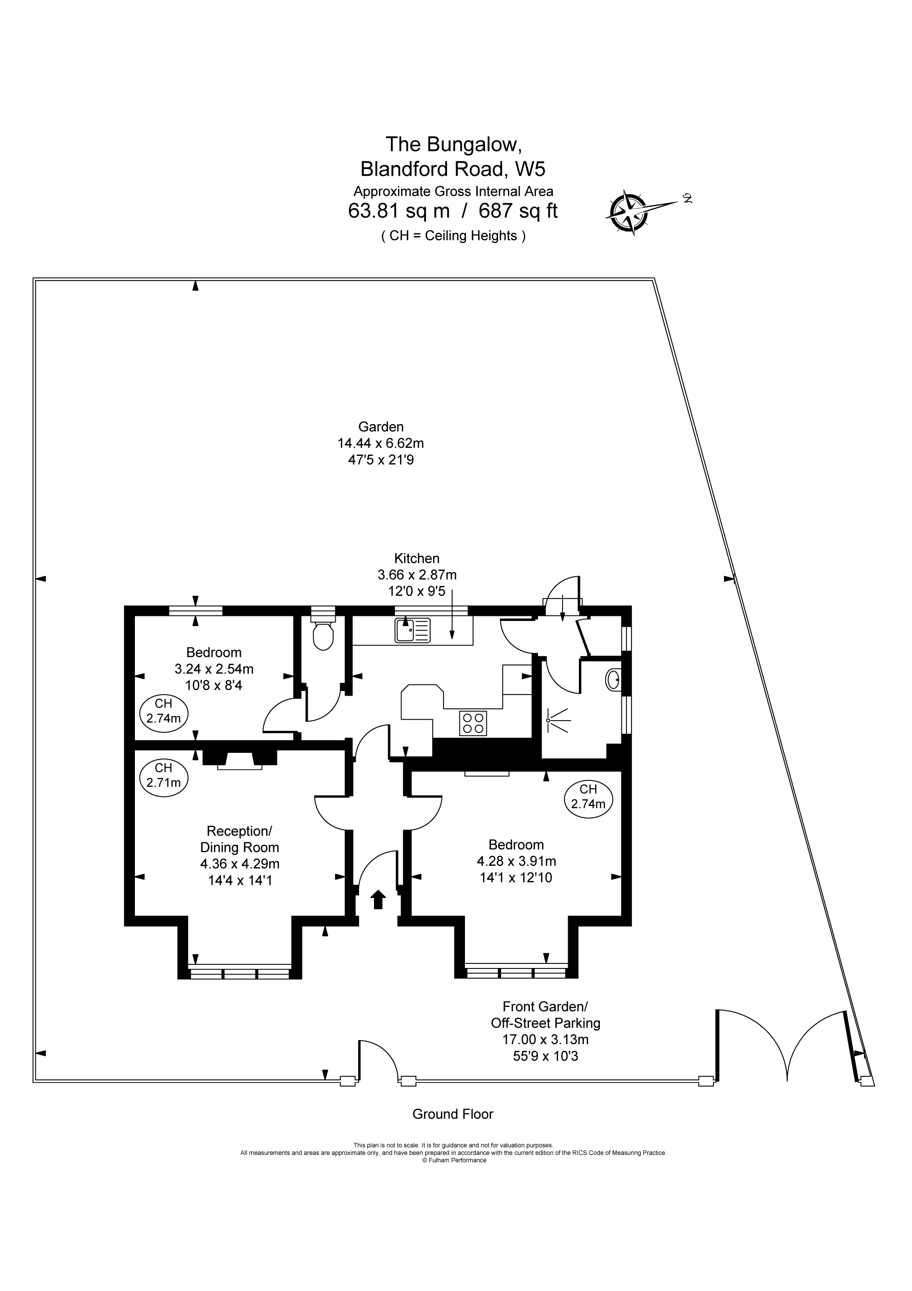 2 bed bungalow for sale in Blandford Road, Ealing - Property Floorplan