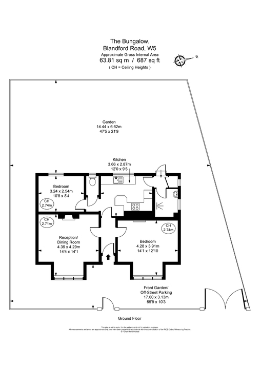 2 bed bungalow for sale in Blandford Road, Ealing - Property Floorplan