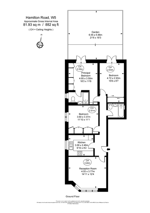 3 bed apartment to rent in Hamilton Road, Ealing - Property Floorplan