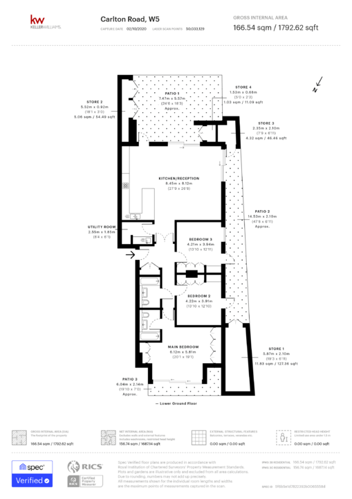 3 bed apartment to rent in Carlton Road, London - Property Floorplan