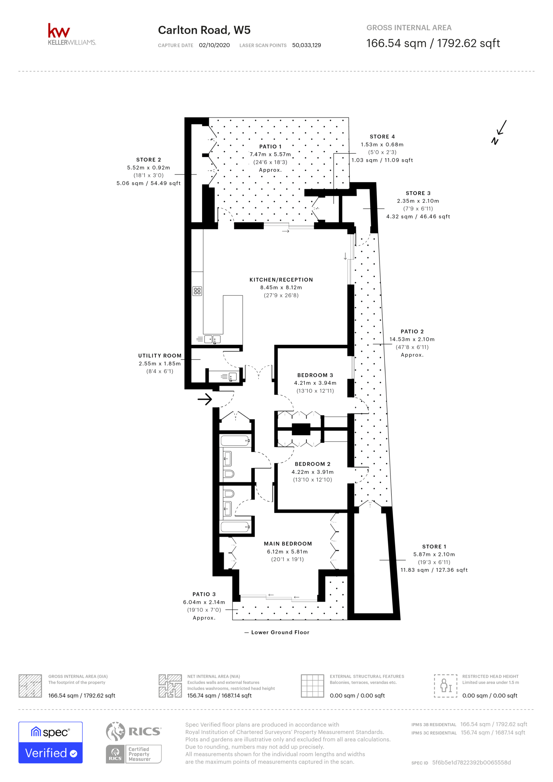 3 bed apartment to rent in 14 Carlton Road, London - Property Floorplan