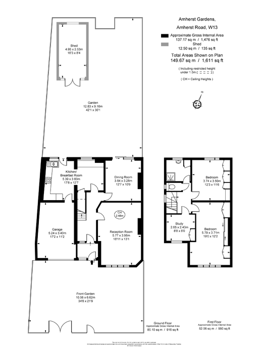 3 bed semi-detached house for sale in Amherst Road, Ealing - Property Floorplan