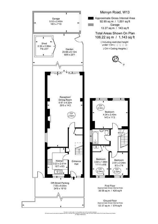 3 bed terraced house for sale in Mervyn Road, Ealing - Property Floorplan