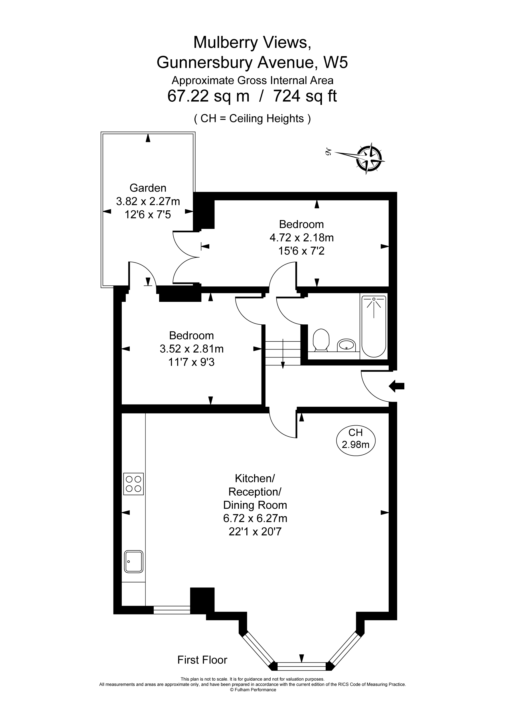 2 bed apartment to rent in 6 Gunnersbury Avenue, London - Property Floorplan