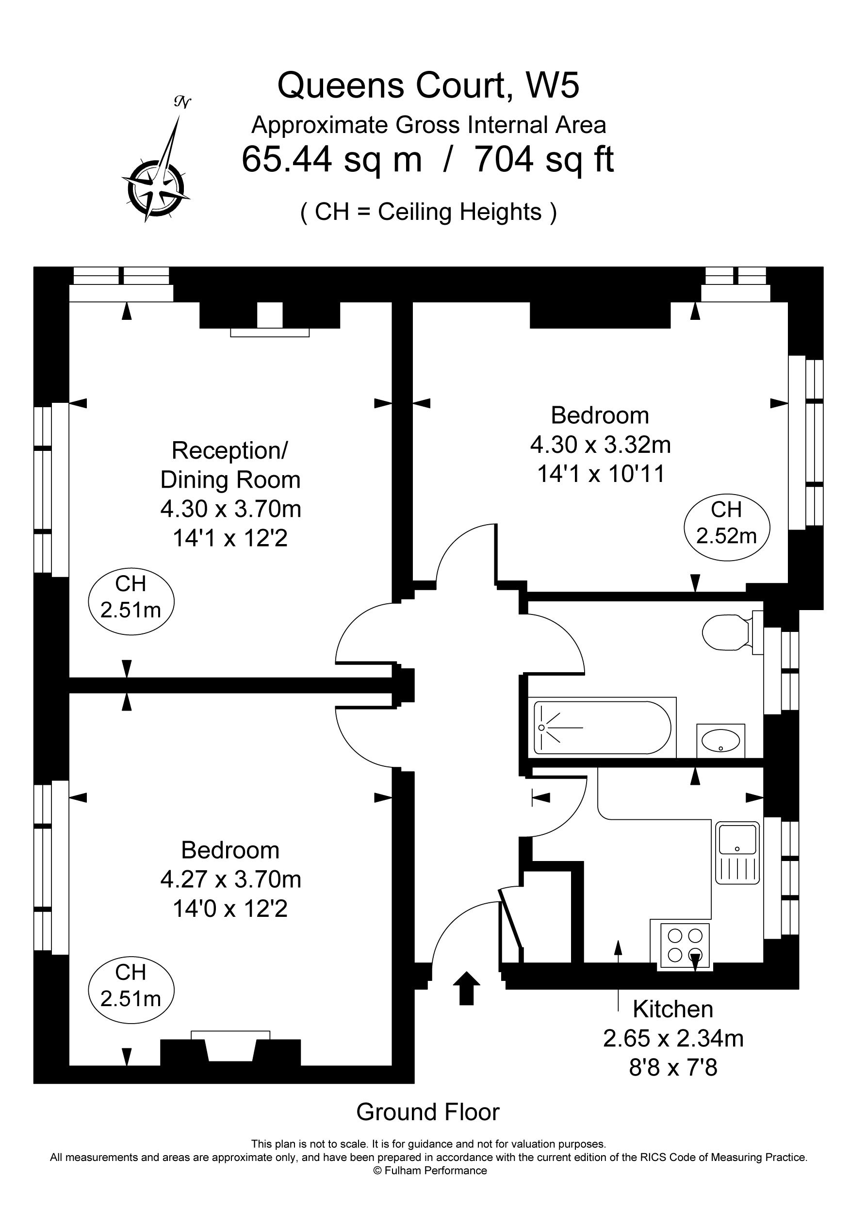 2 bed apartment for sale in Queens Court, Ealing - Property Floorplan