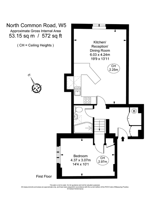 1 bed apartment to rent in North Common Road, London - Property Floorplan