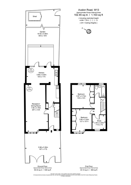 3 bed terraced house for sale in Avalon Road, Ealing, London, W13 - Property Floorplan