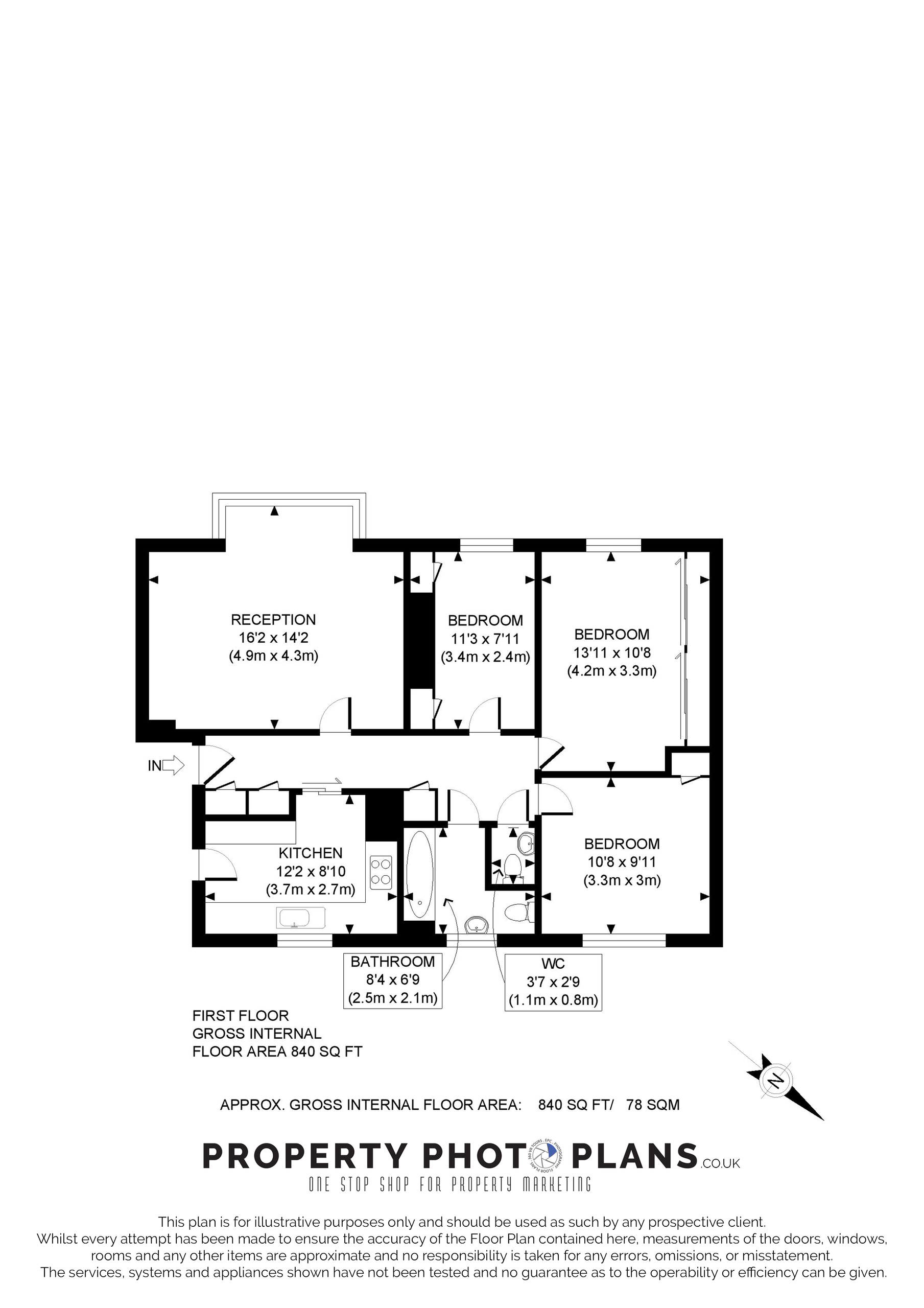 3 bed apartment for sale in Curzon House, London - Property Floorplan