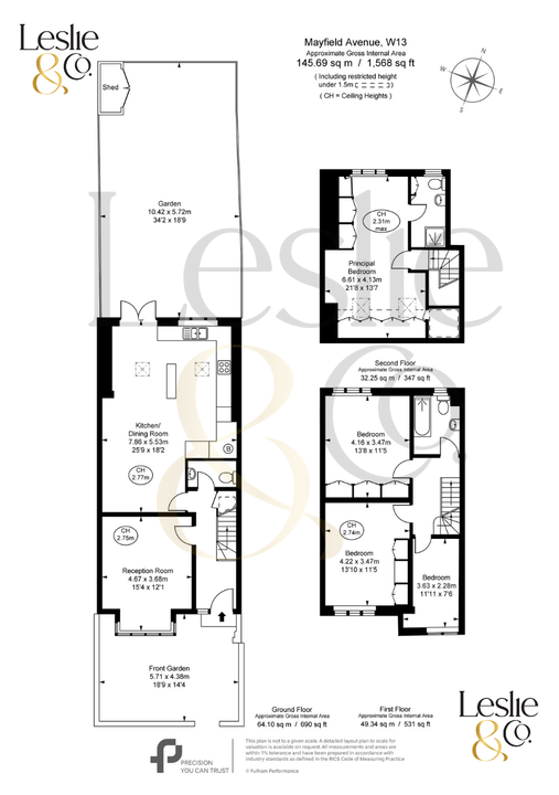 4 bed terraced house for sale in Mayfield Avenue, Ealing, London, W13 - Property Floorplan
