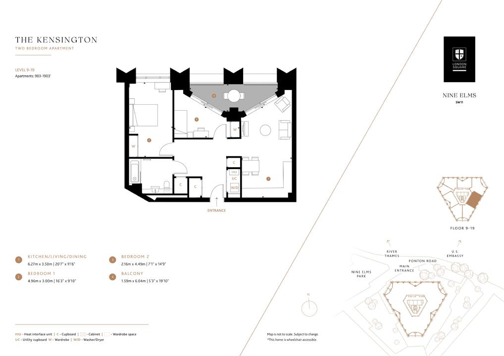 2 bed apartment for sale in Pontoon Road, Nine Elms - Property floorplan