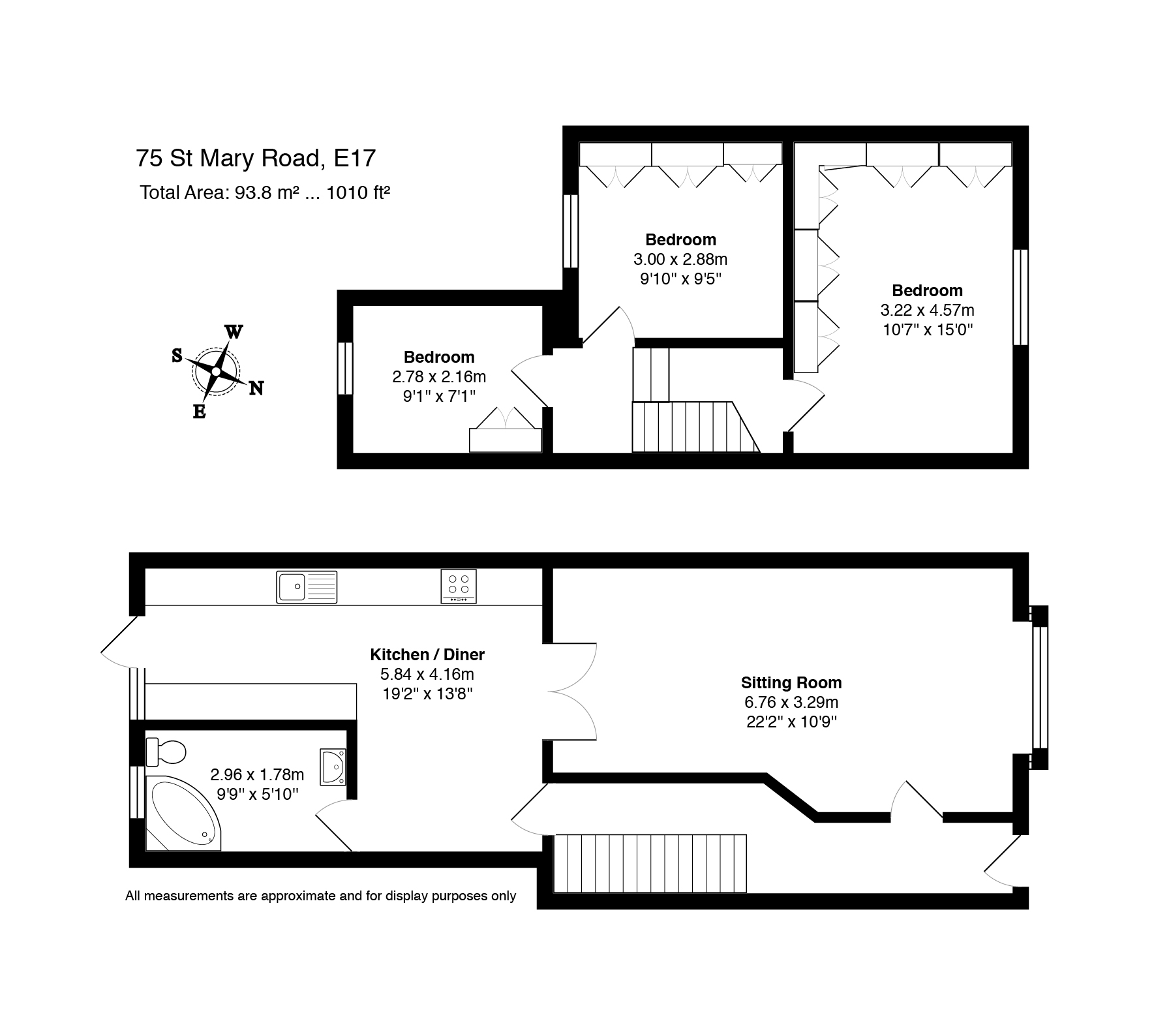 3 bed terraced house for sale in St. Mary Road, Walthamstow - Property floorplan