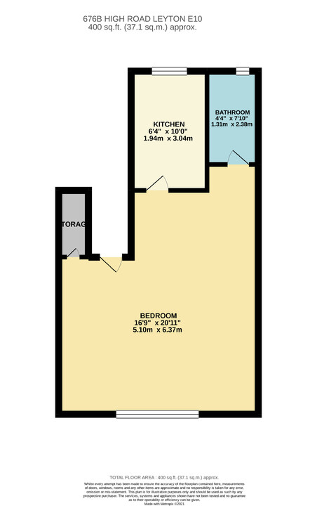 1 bed apartment to rent in High Road Leyton, Leyton - Property floorplan