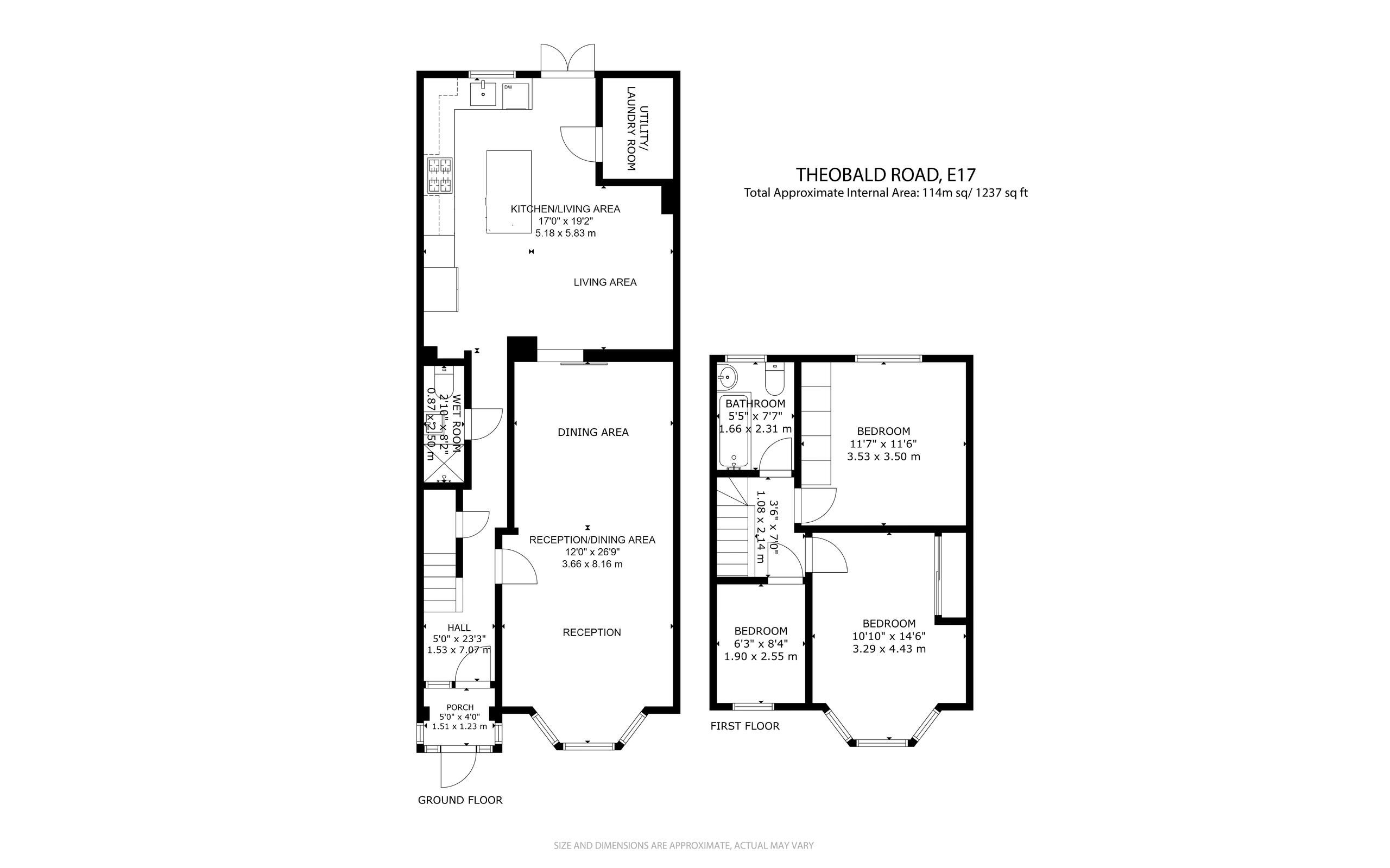 3 bed terraced house for sale in Theobald Road, Walthamstow - Property floorplan