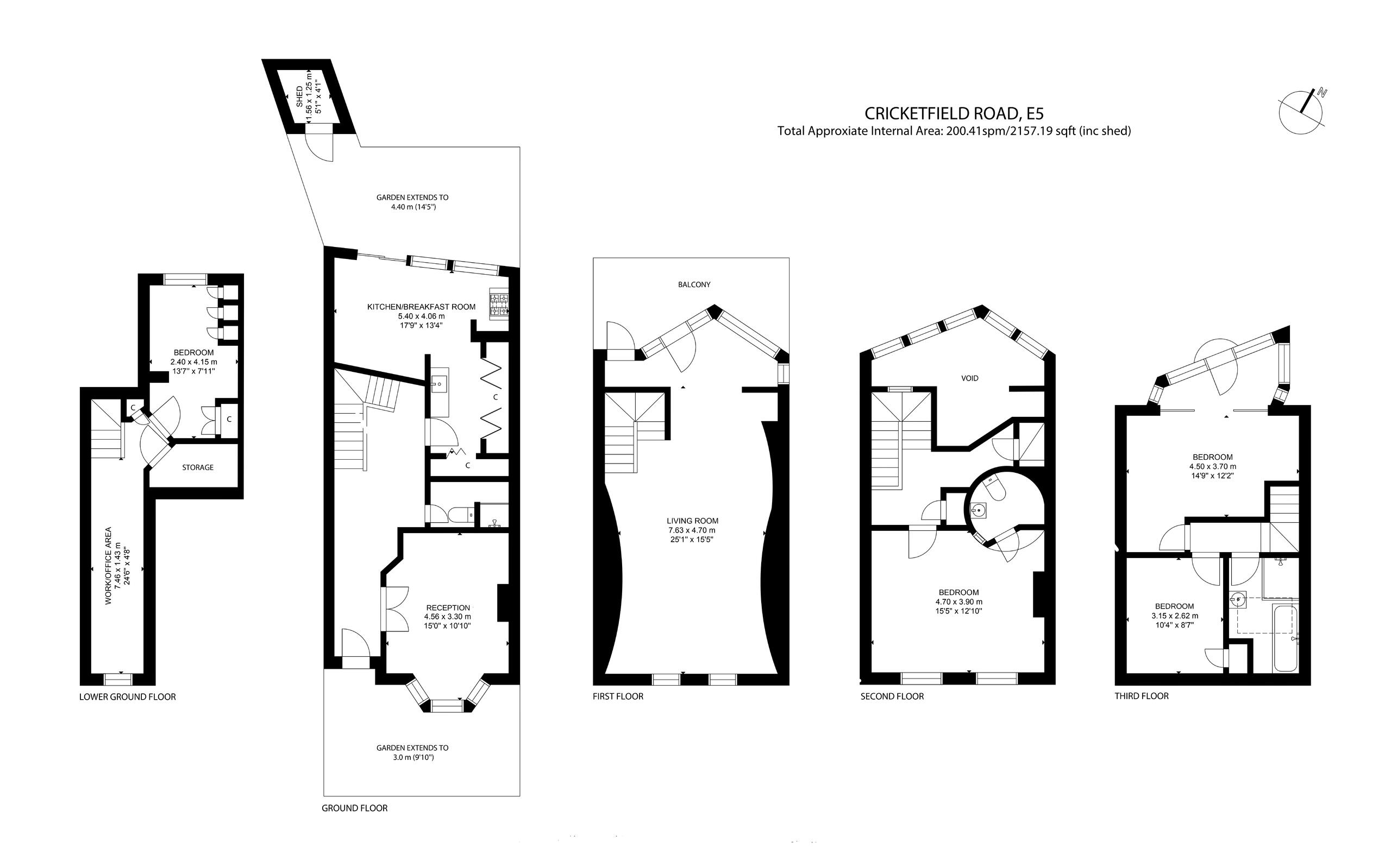 4 bed terraced house for sale in Cricketfield Road, Hackney - Property floorplan