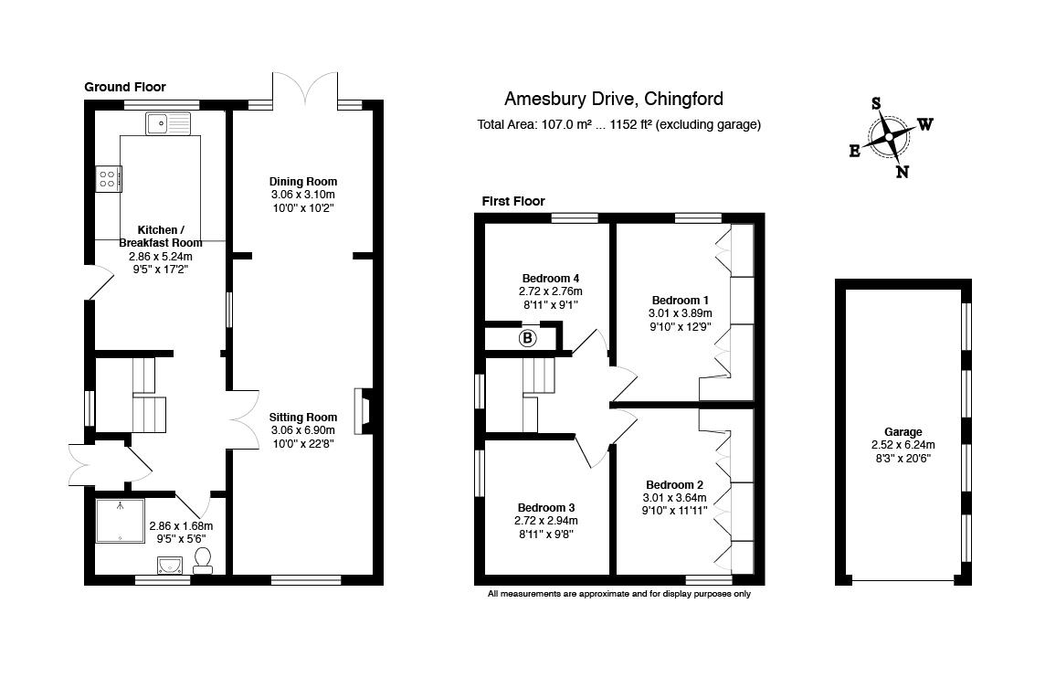 4 bed semi-detached house for sale in Amesbury Drive, Chingford - Property floorplan