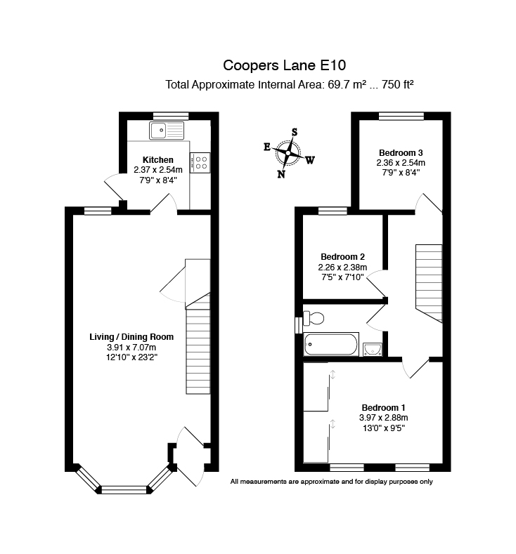 3 bed end of terrace house for sale in Coopers Lane, Leyton - Property floorplan