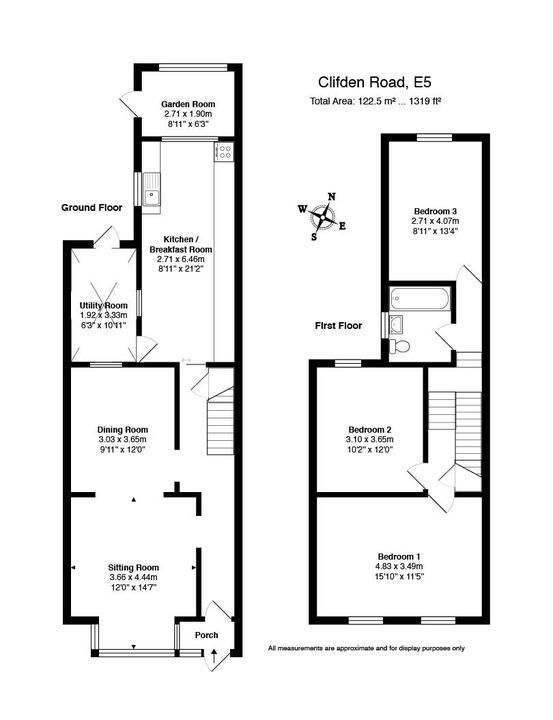 3 bed terraced house for sale in Clifden Road, Hackney - Property floorplan