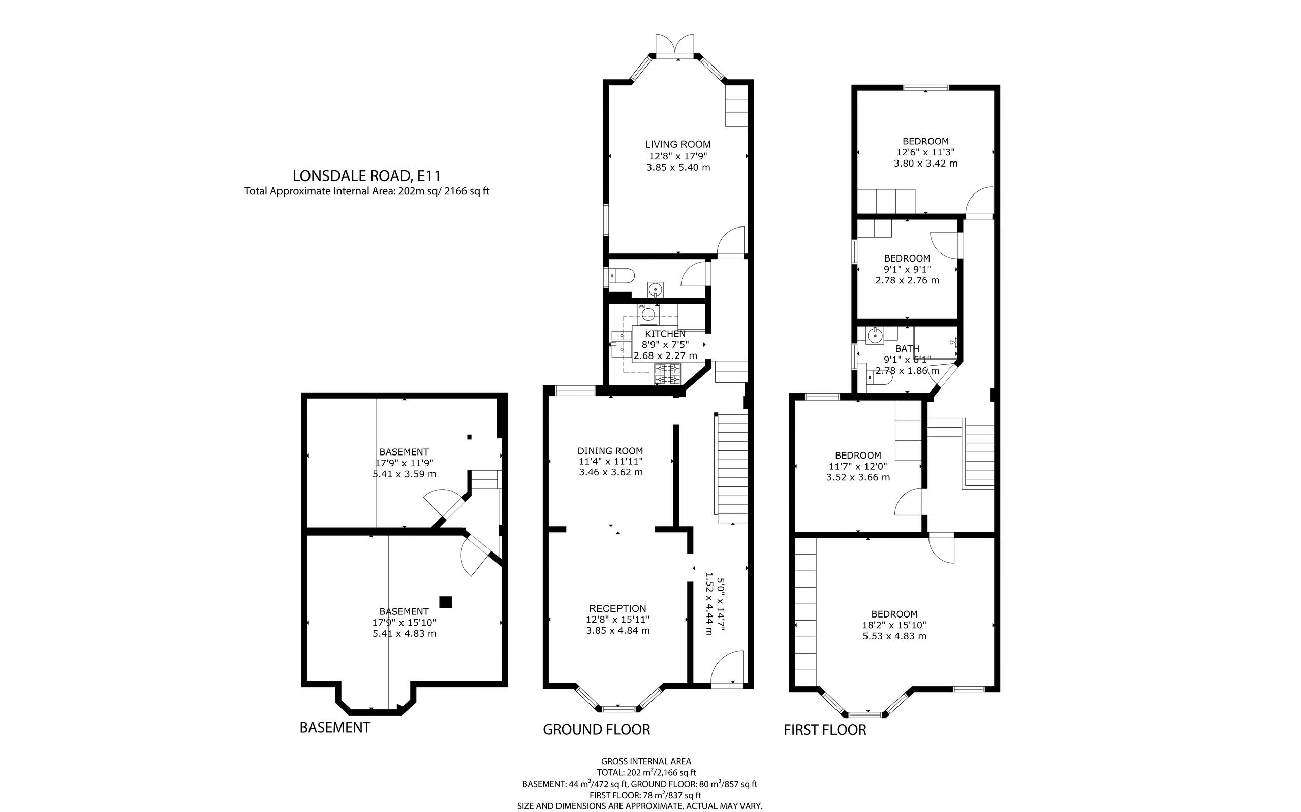 4 bed terraced house for sale in Lonsdale Road, Wanstead - Property floorplan