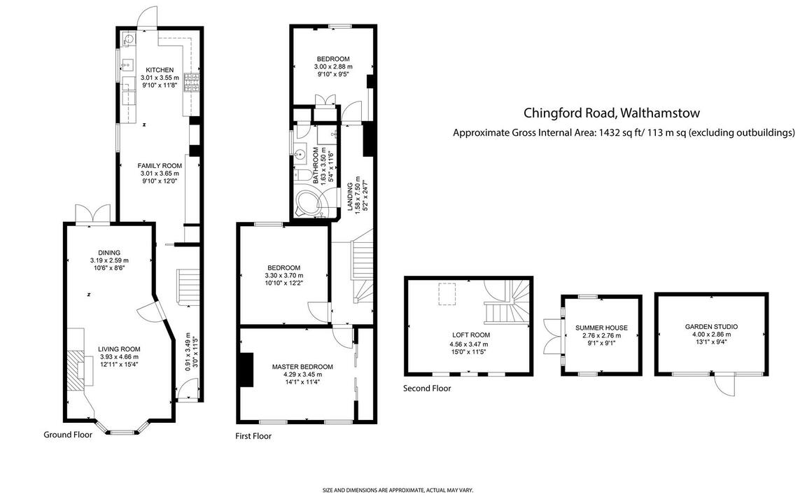 3 bed terraced house for sale in Chingford Road, Walthamstow - Property floorplan