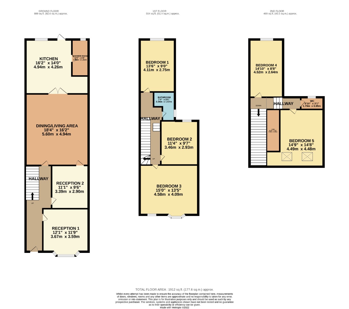 5 bed terraced house to rent in Melbourne Road, Leyton - Property floorplan