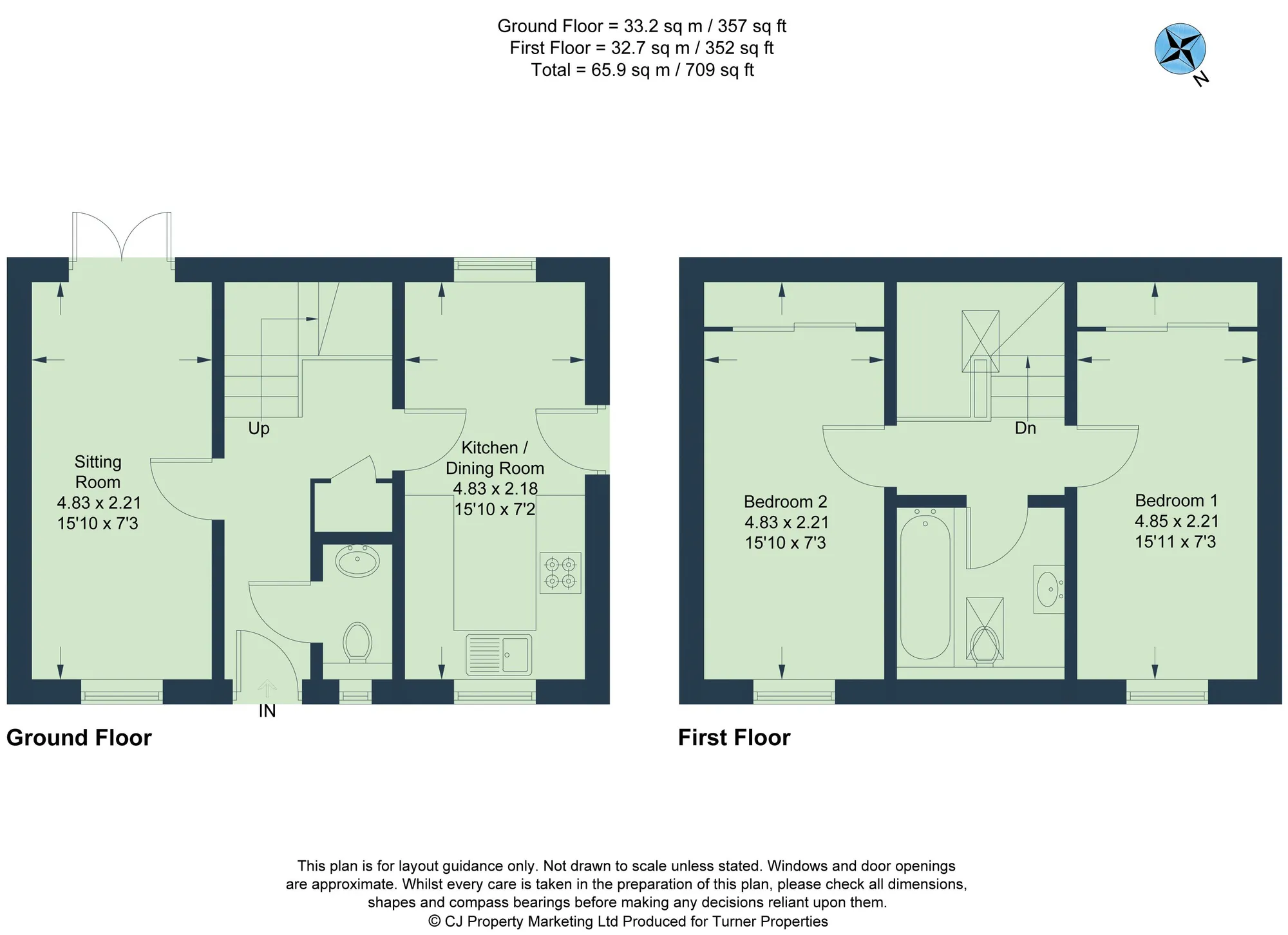 2 bed detached house to rent in Leyshon Road, Oxford - Property floorplan