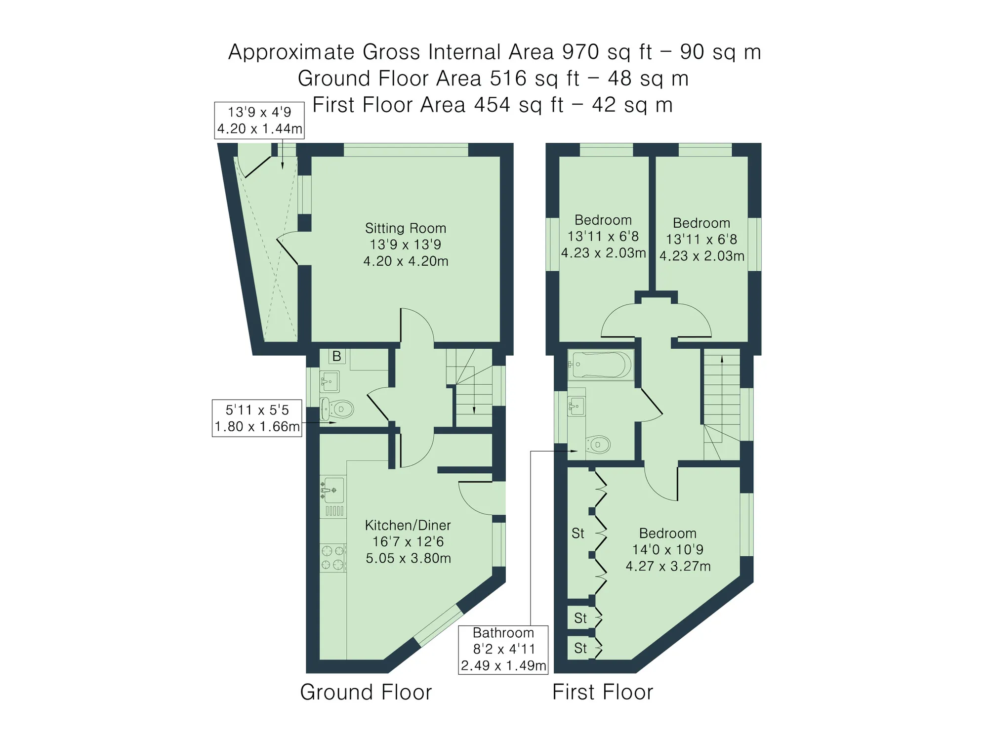 3 bed semi-detached house for sale in Denton Hill, Oxford - Property floorplan