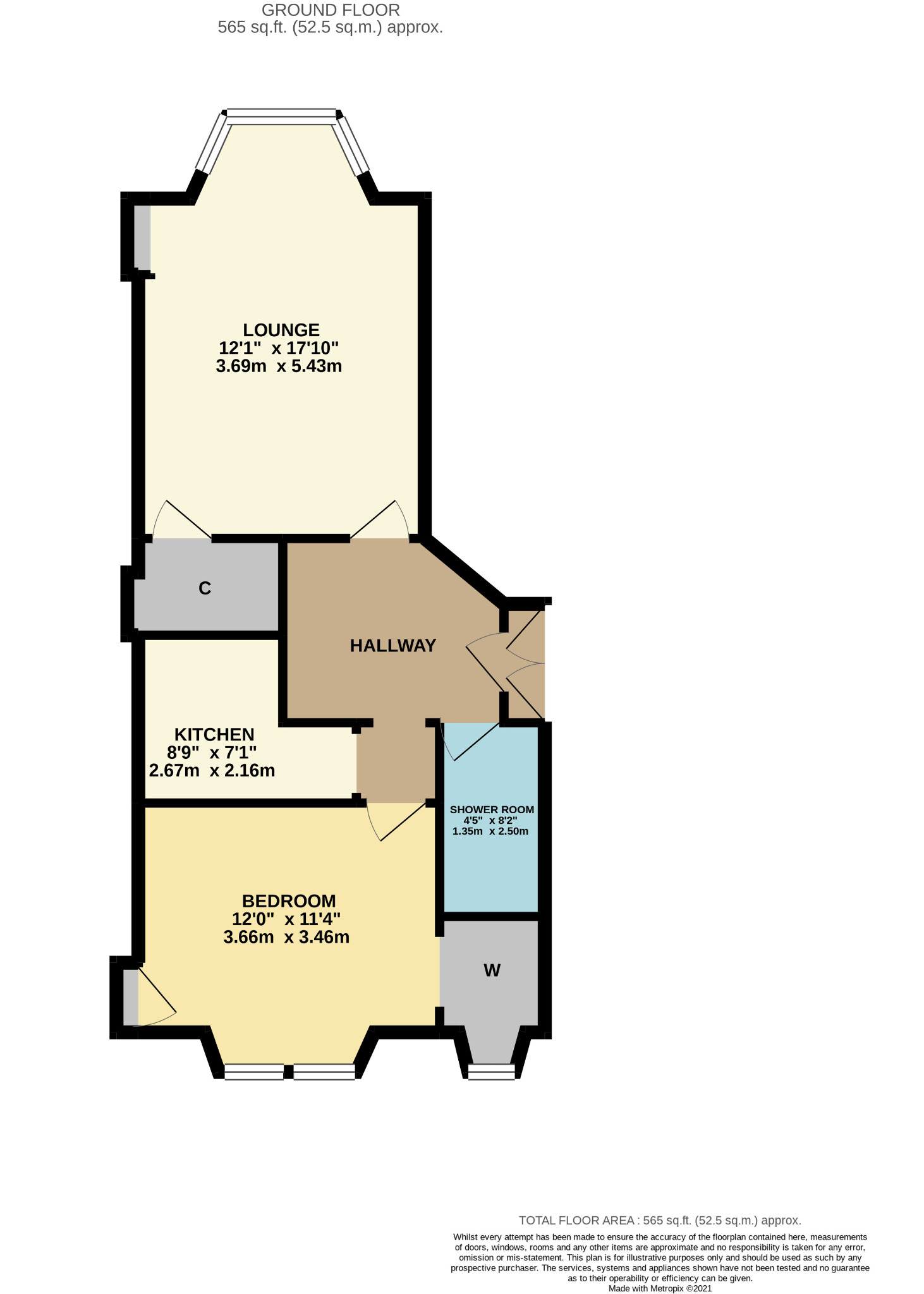 1 bed flat to rent in Waverley Gardens, Glasgow - Property Floorplan