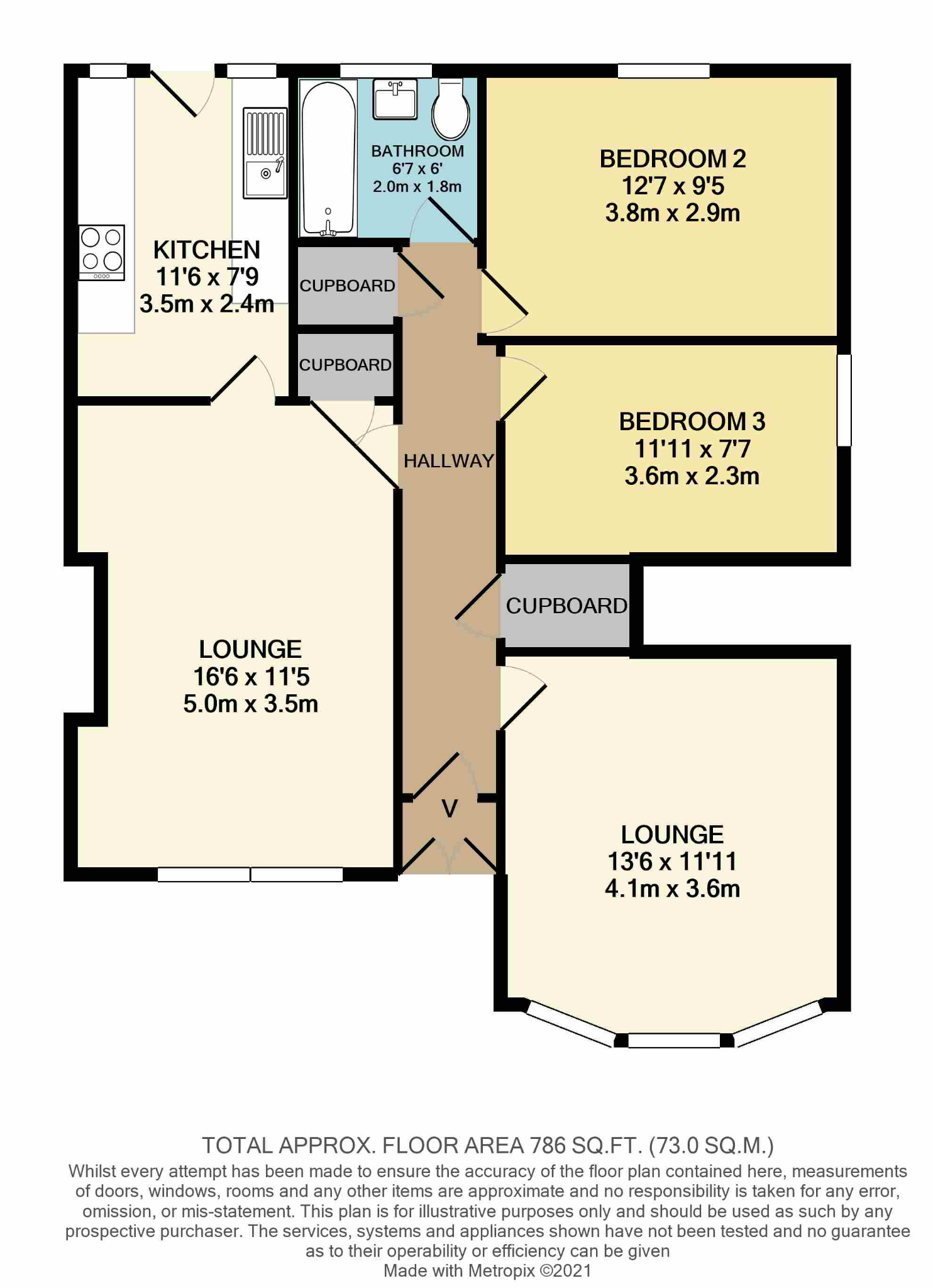 3 bed flat to rent in Baldric Road, Glasgow - Property Floorplan