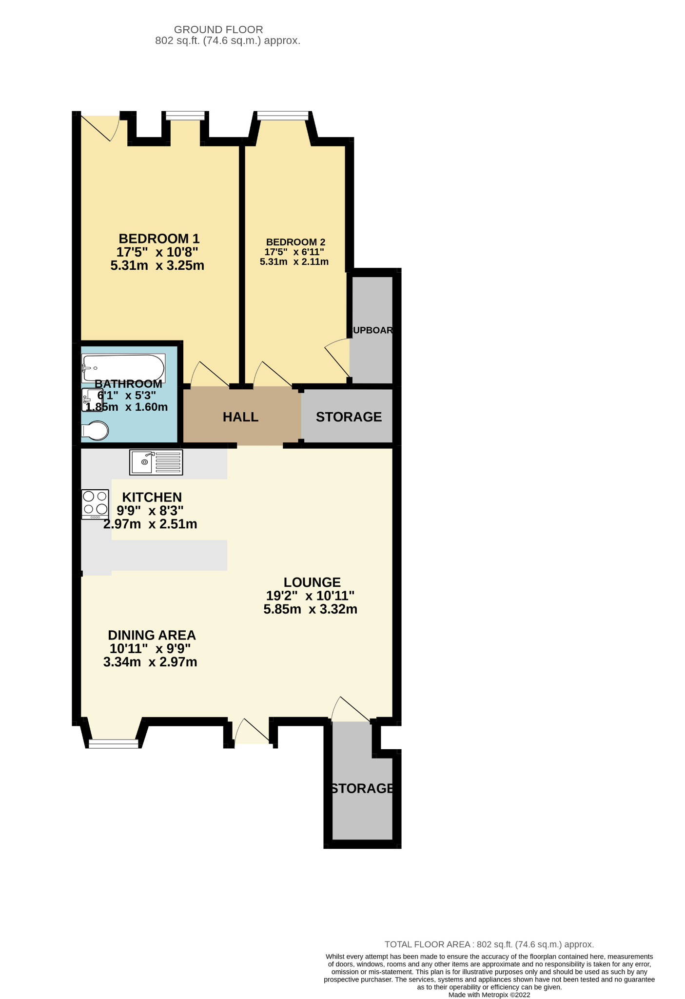 2 bed flat to rent in Regent Park Square, Glasgow - Property Floorplan