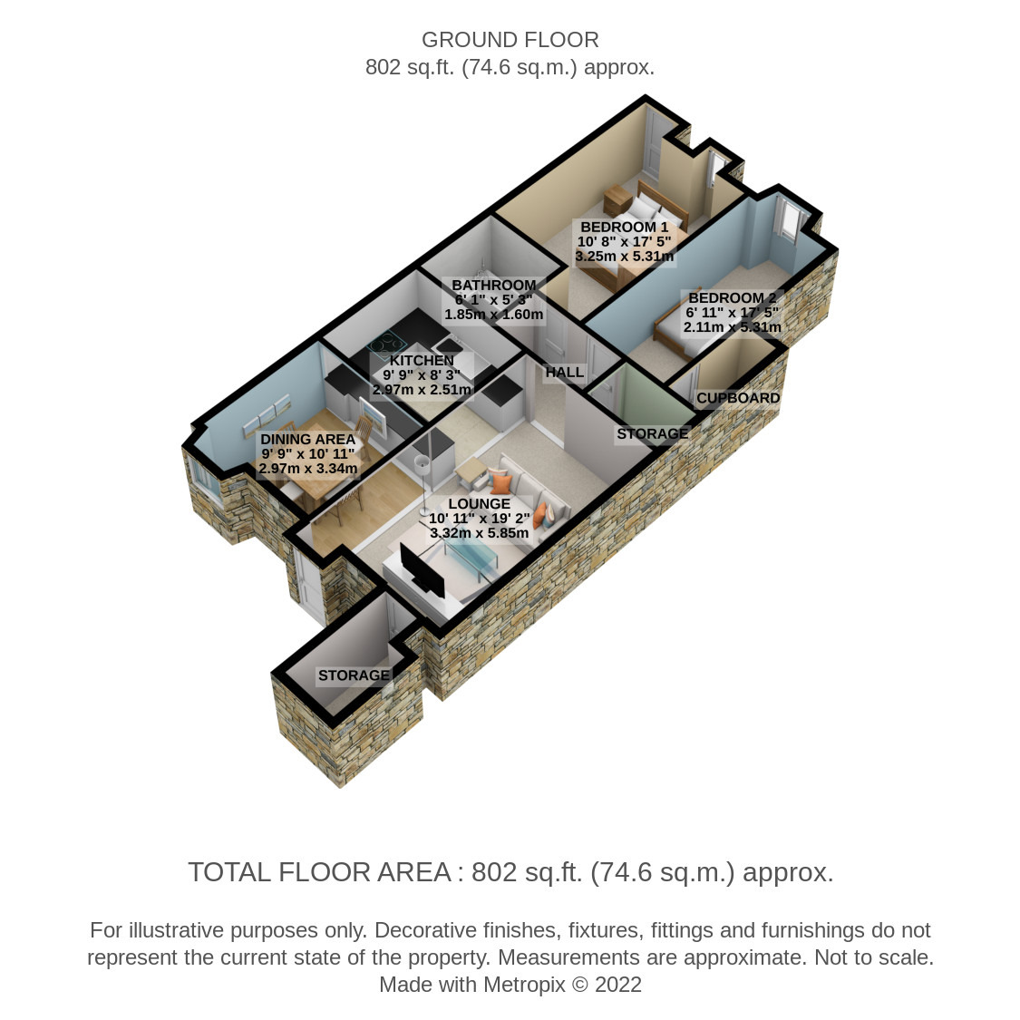 2 bed flat to rent in Regent Park Square, Glasgow - Property Floorplan