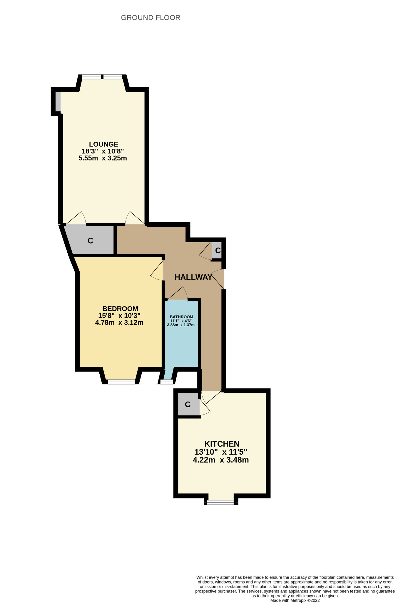 1 bed flat to rent in Westend Park Street, Glasgow - Property floorplan