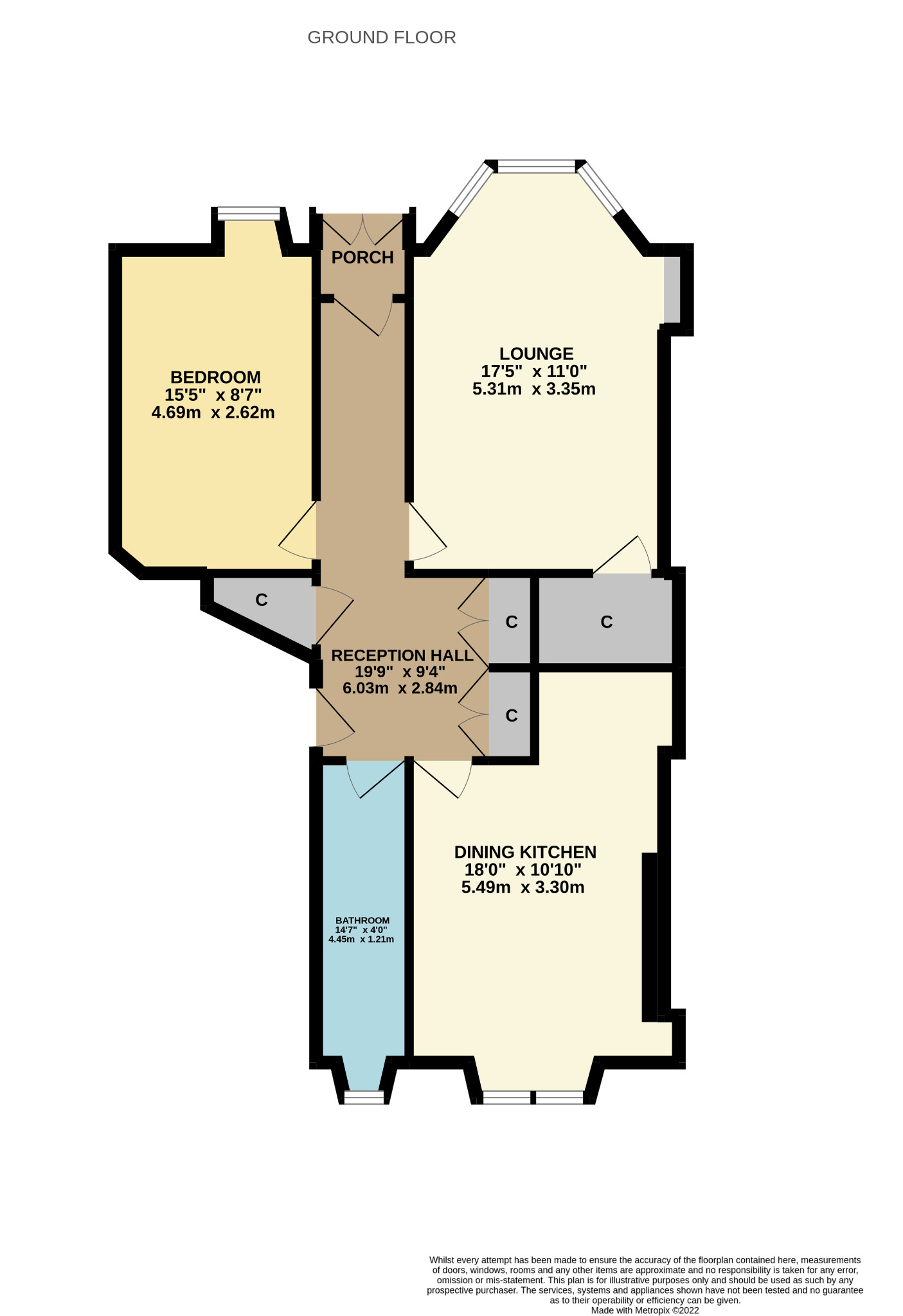 1 bed flat for sale in Westclyffe Street, Glasgow - Property Floorplan