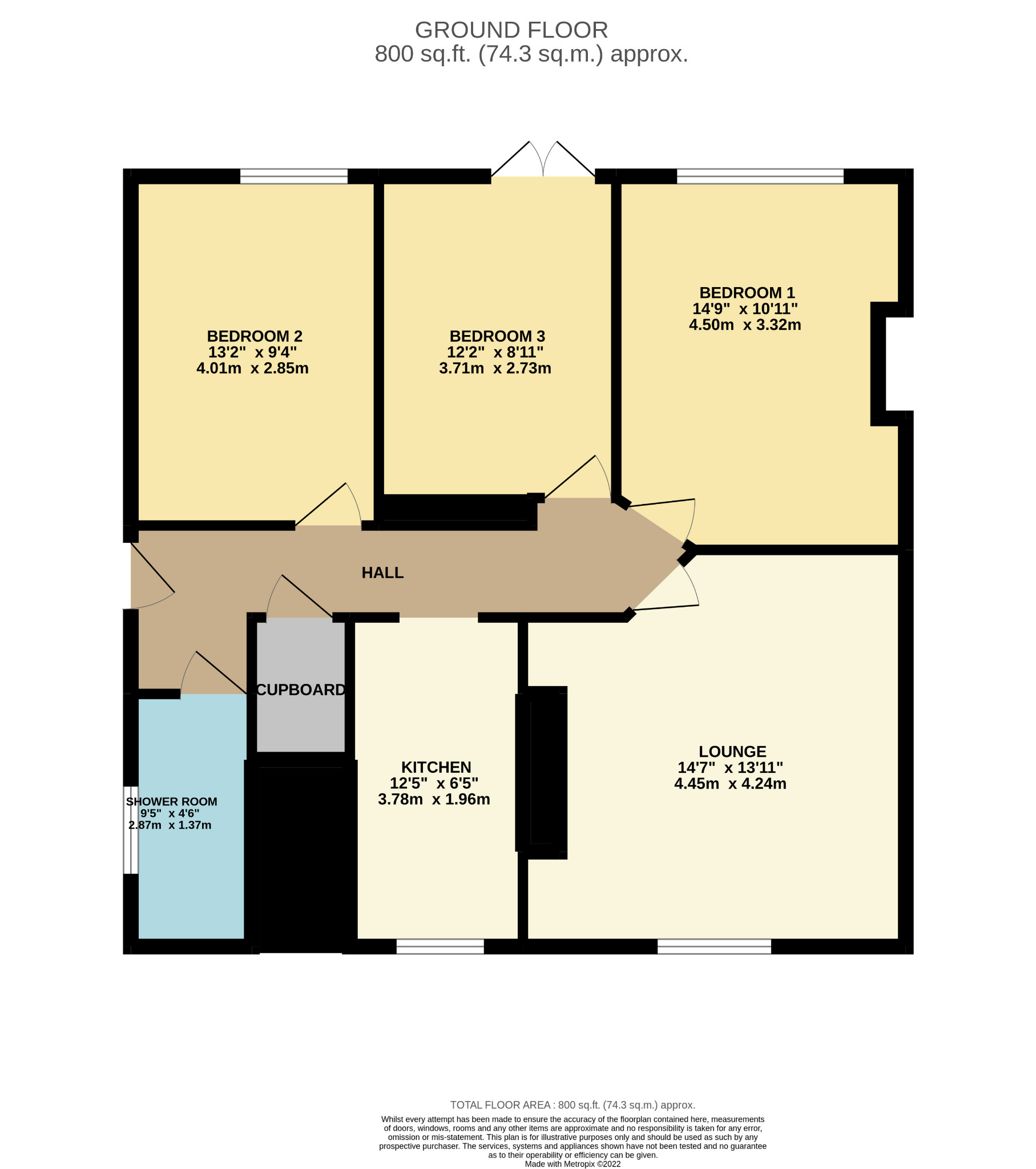 3 bed flat to rent in Colinslie Road, Glasgow - Property Floorplan