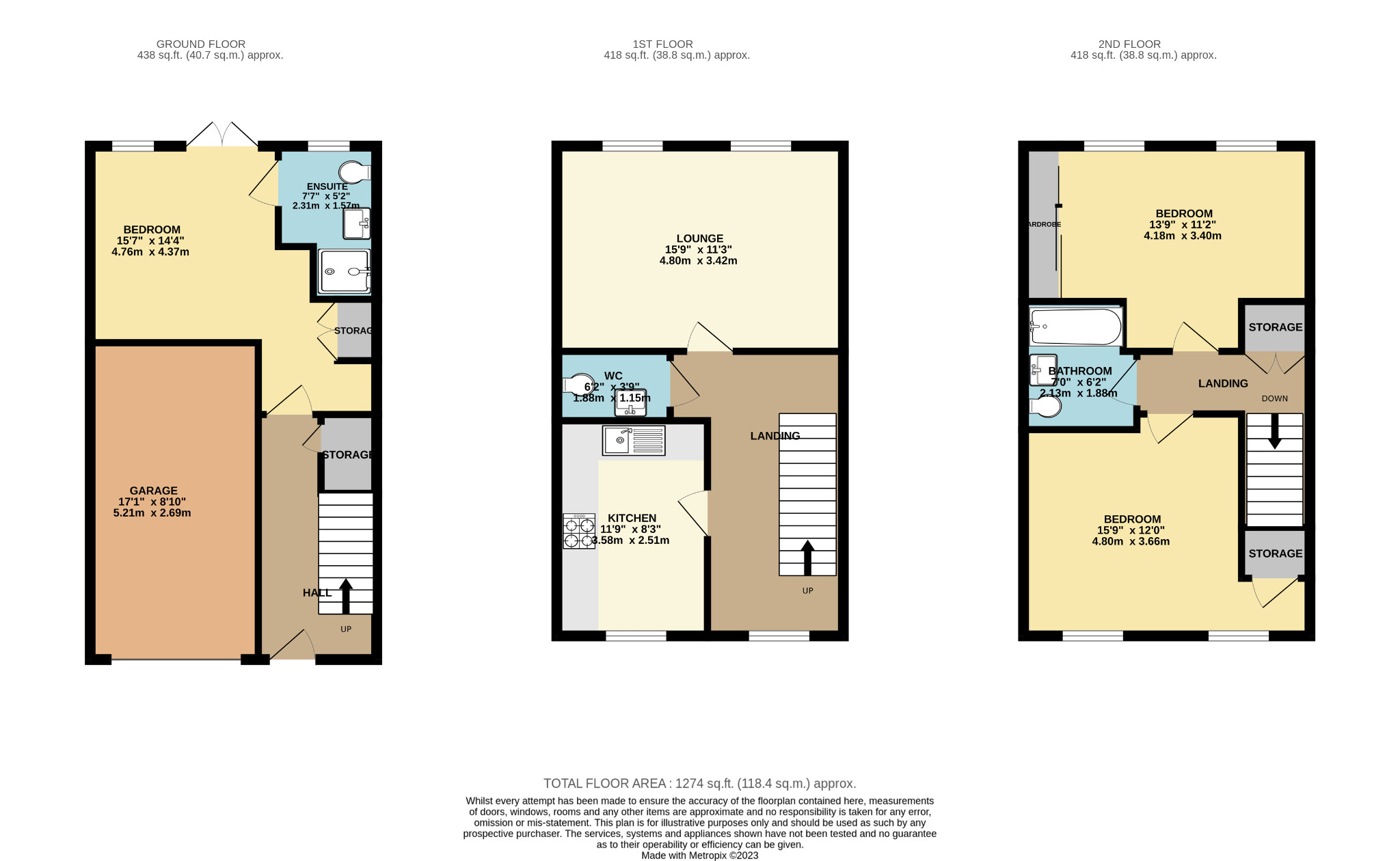 3 bed town house for sale in Kintore Road, Glasgow - Property floorplan