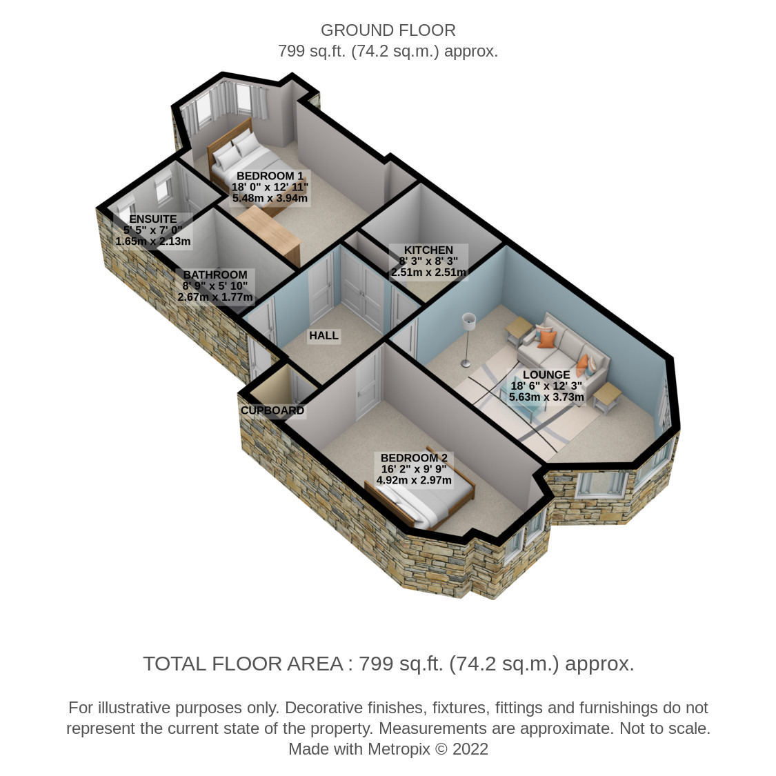 2 bed flat to rent in Shawlands, Glasgow - Property Floorplan