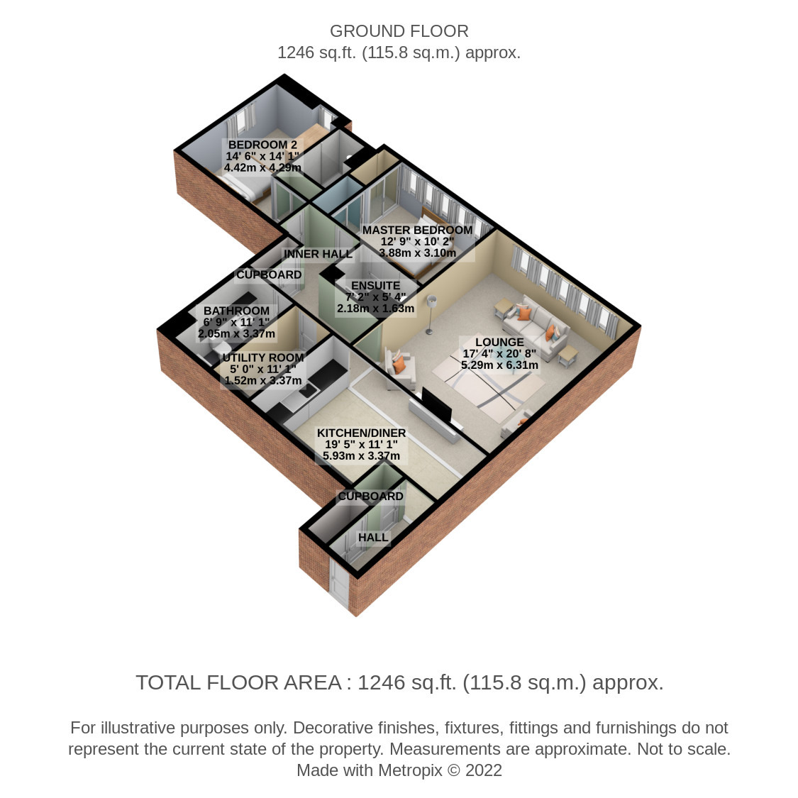 2 bed flat to rent in Inverlair Avenue, Glasgow - Property Floorplan
