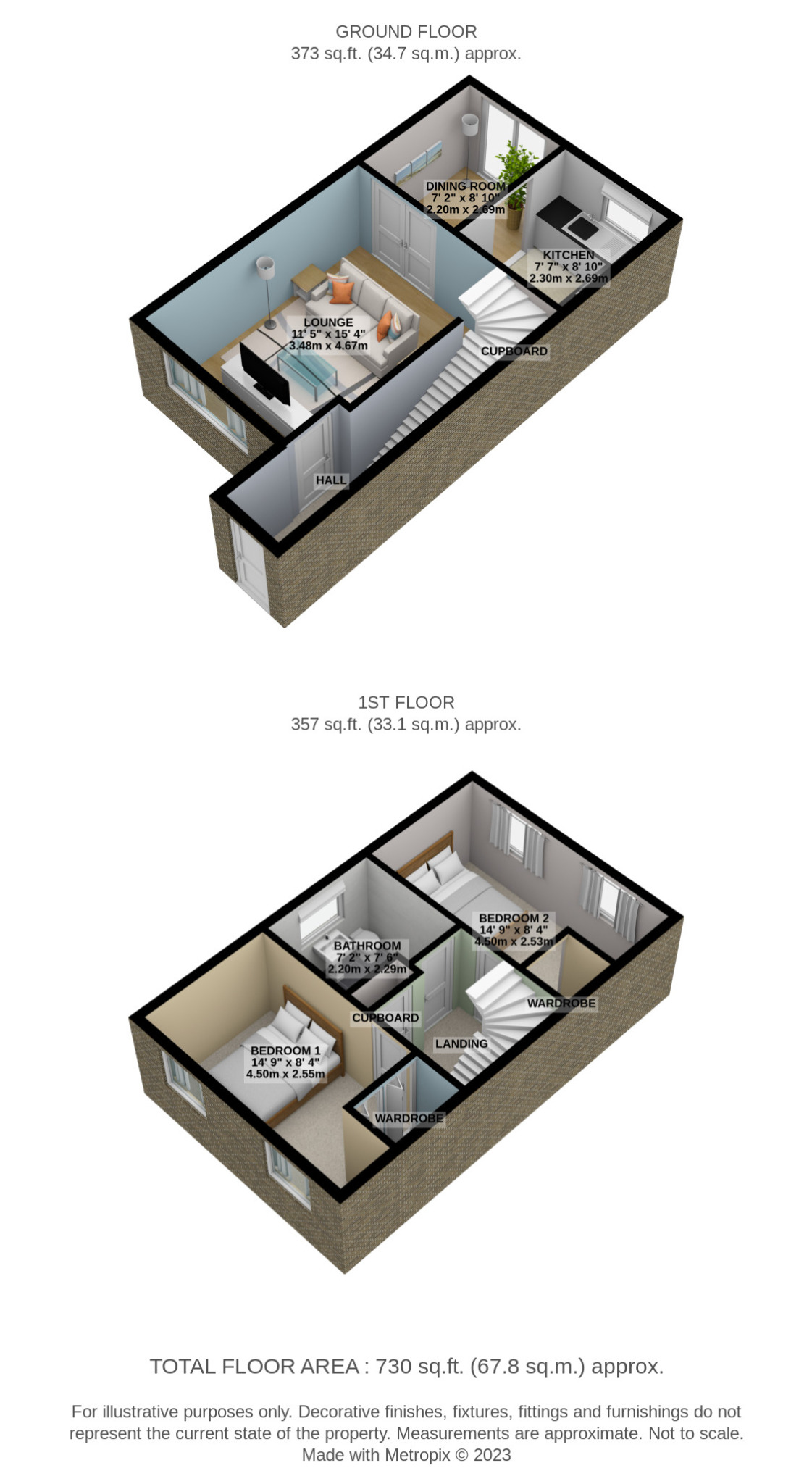 2 bed semi-detached house for sale in Ben Vorlich Drive, Glasgow - Property floorplan