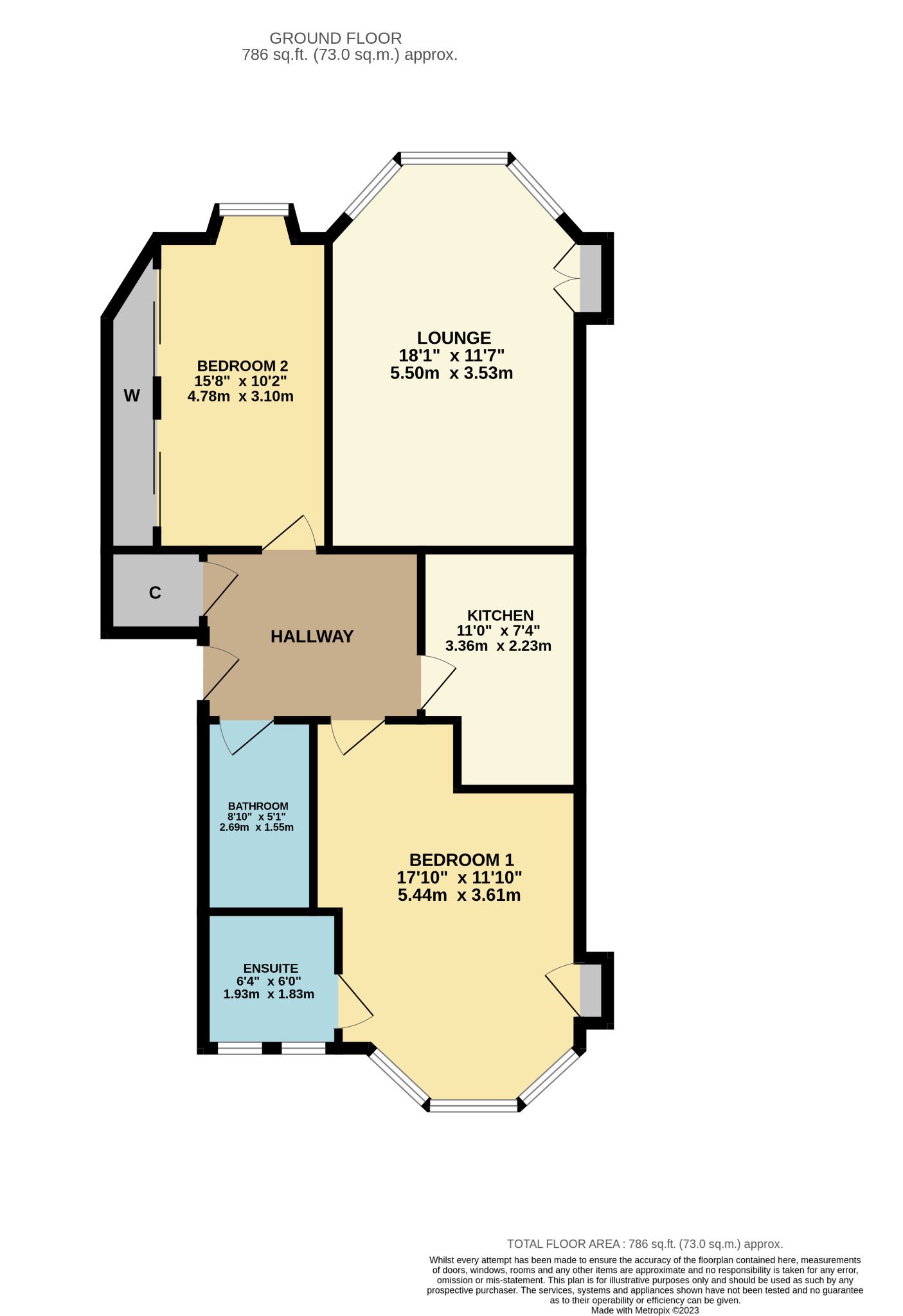 2 bed flat to rent in Bellwood Street, Glasgow - Property Floorplan