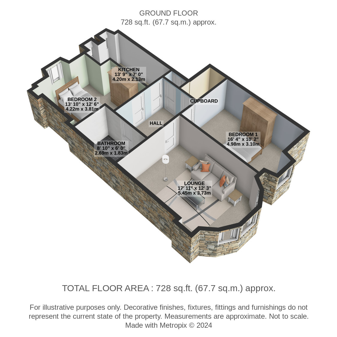 2 bed flat for sale in Clarkston Road - Property Floorplan