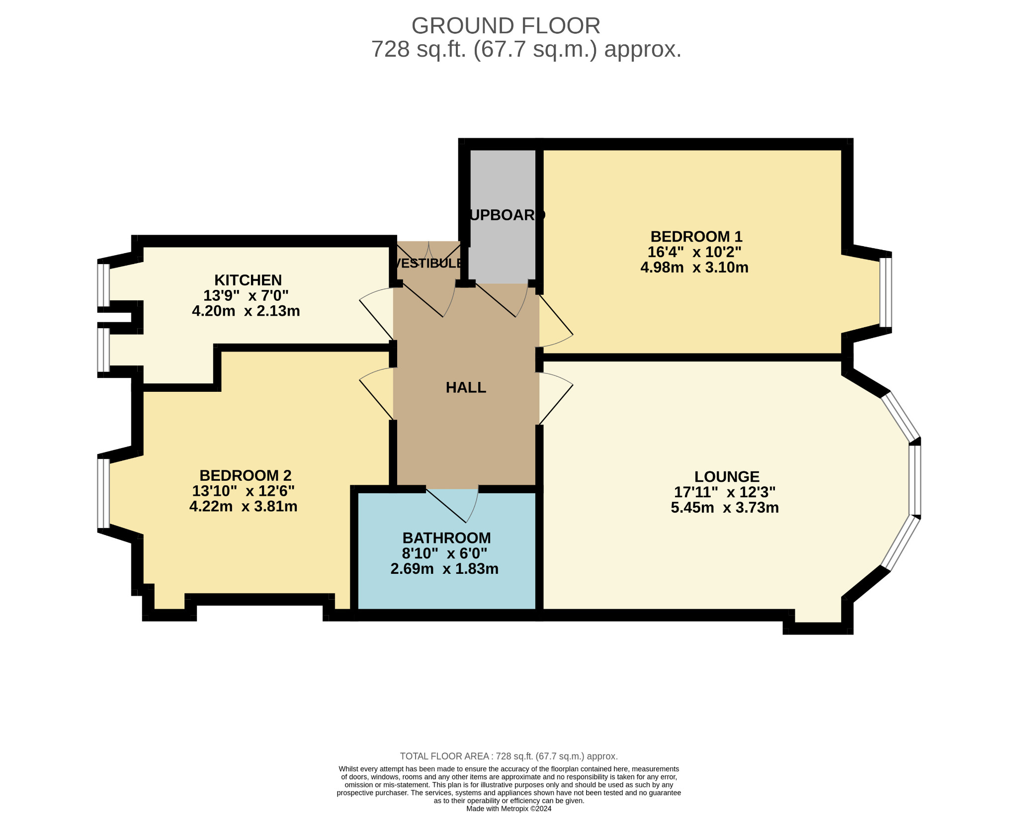 2 bed flat for sale in Clarkston Road - Property Floorplan